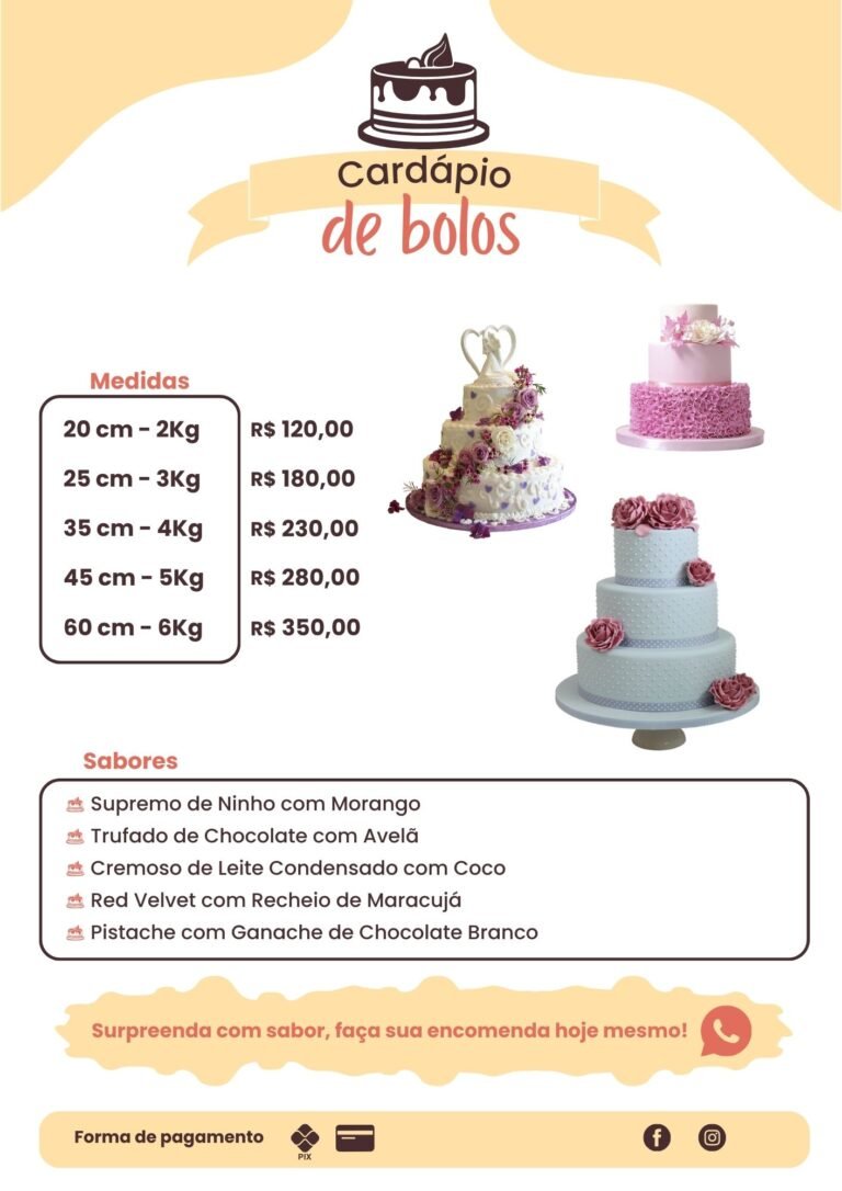 Menu Digital 01 - Bolos, Doces e salgados - A4